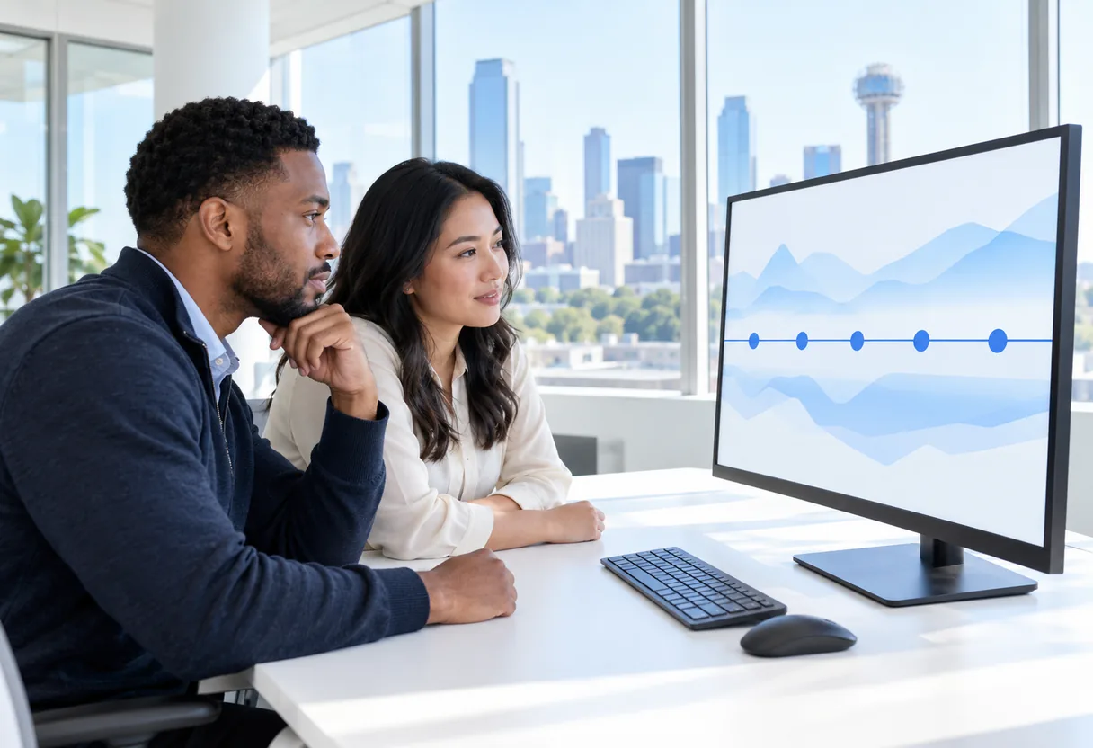 Security operations room with monitoring dashboards