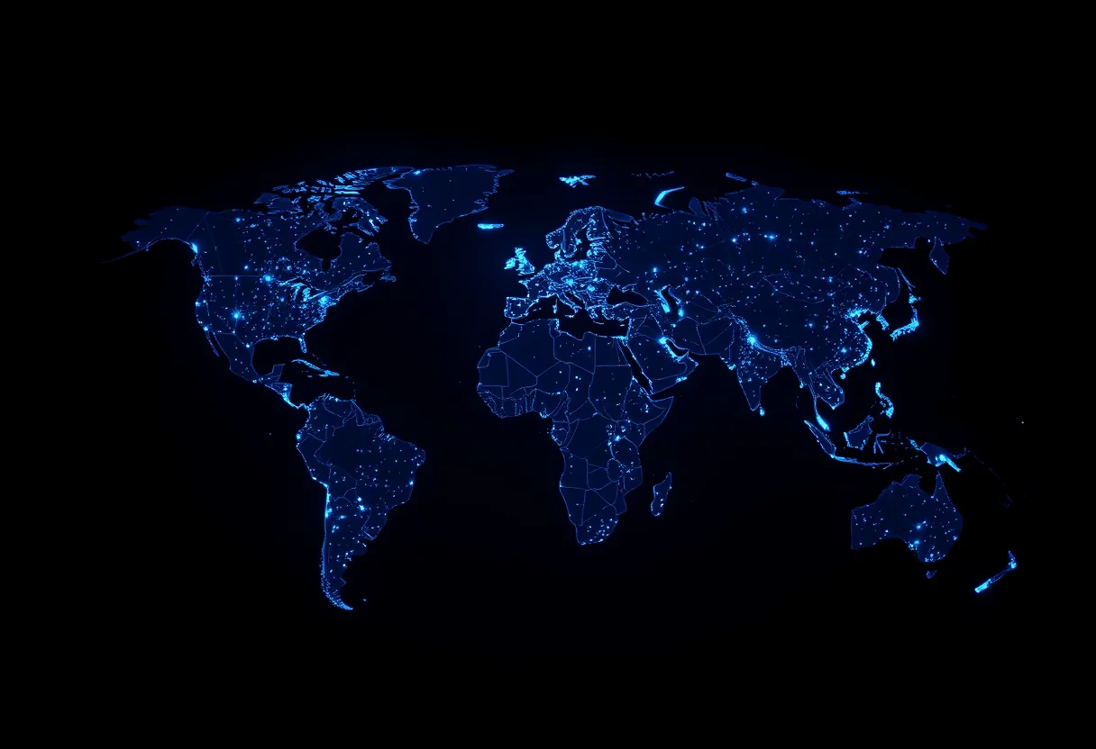 Global network threat-monitoring map