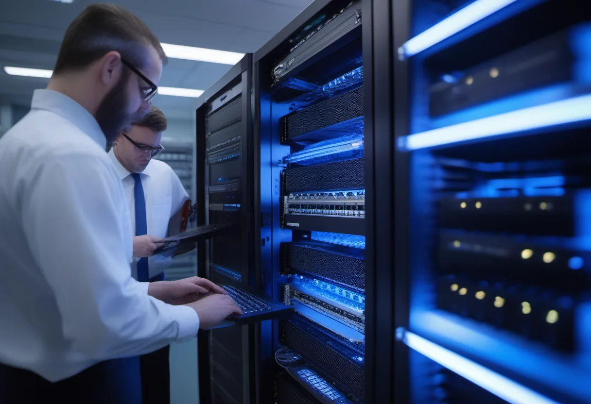 Techs in data center